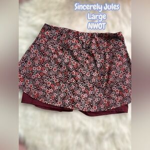 Sincerely Jules Maroon Workout Skort